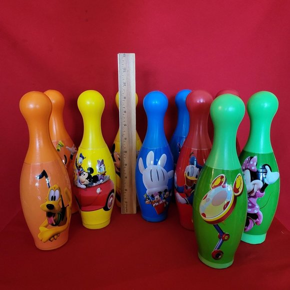 Vintage Disney Mickey Mouse and Friends Bowling Pins Set of 10 - Picture 10 of 14